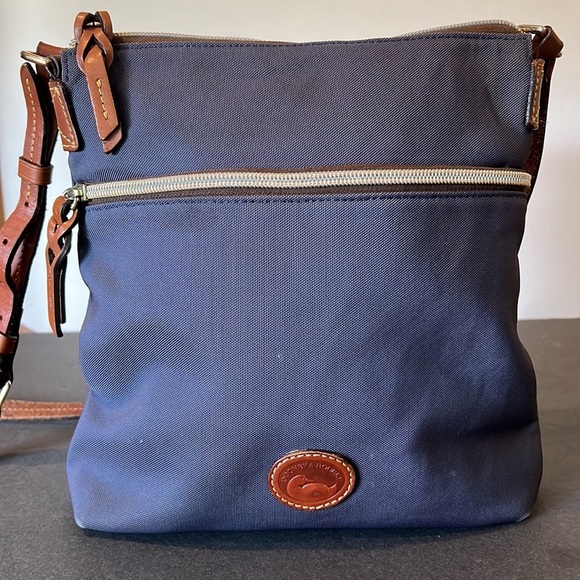 Dooney & Bourke Handbags - Dooney & Bourke Nylon Crossbody Navy Blue Leather Strap